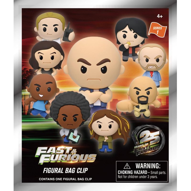 FAST & FURIOUS 25EME AN. -Series 1 - 3D Foam Bag Clip (Display 24 Pcs)