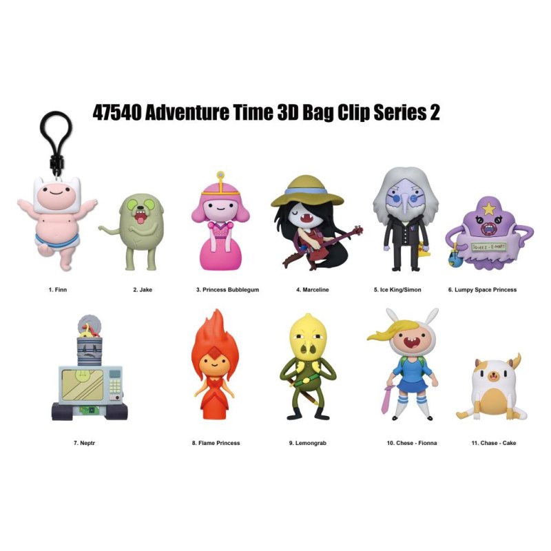 ADVENTURE TIME - Series 2 - 3D Foam Bag Clip (Display 24 Pcs)
