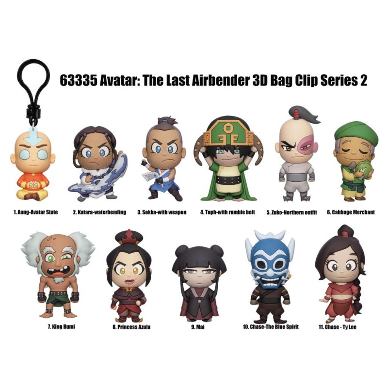 AVATAR THE LAST AIRBENDER -Series 2 -3D Foam Bag Clip (Display 24 Pcs)
