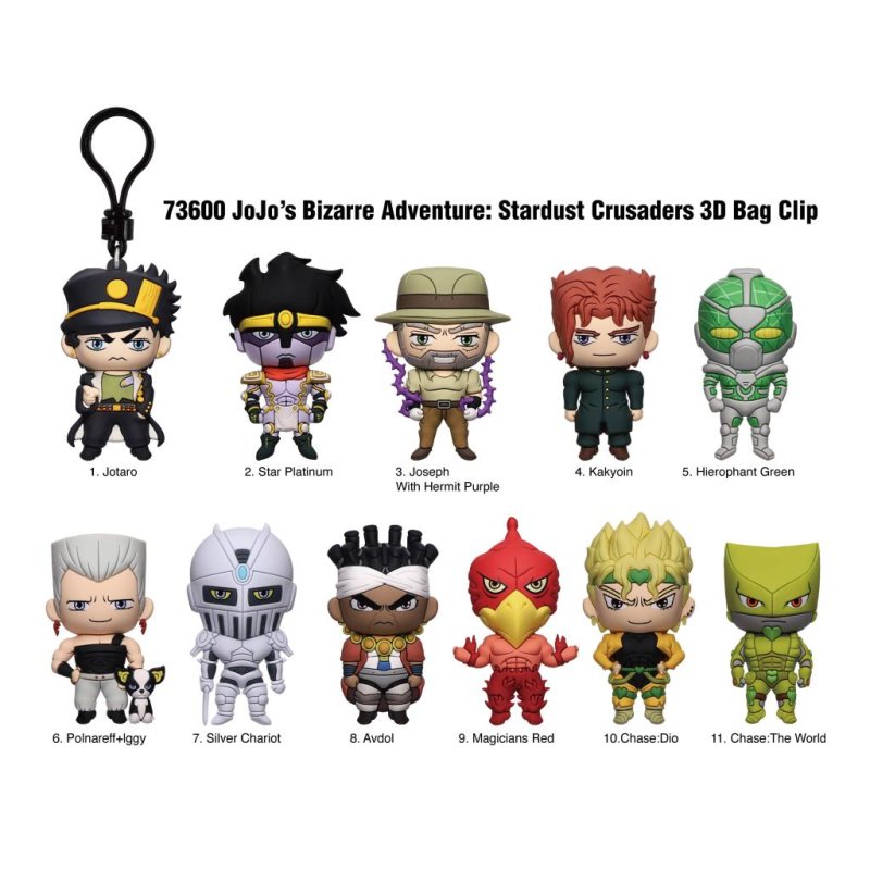 JOJO'S BIZARRE ADVENTURE - Series 1 -3D Foam Bag Clip (Display 24 Pcs)