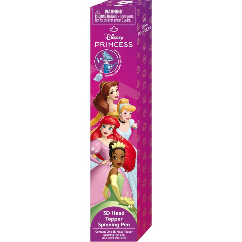 DISNEY PRINCESS - Stylo rotatif 3D Head Topper (Display de 12 pcs)