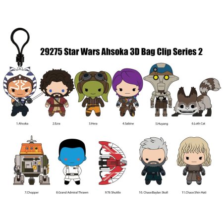 STAR WARS AHSOKA - Series 2 - 3D Foam Bag Clip (Display 24 Pcs)