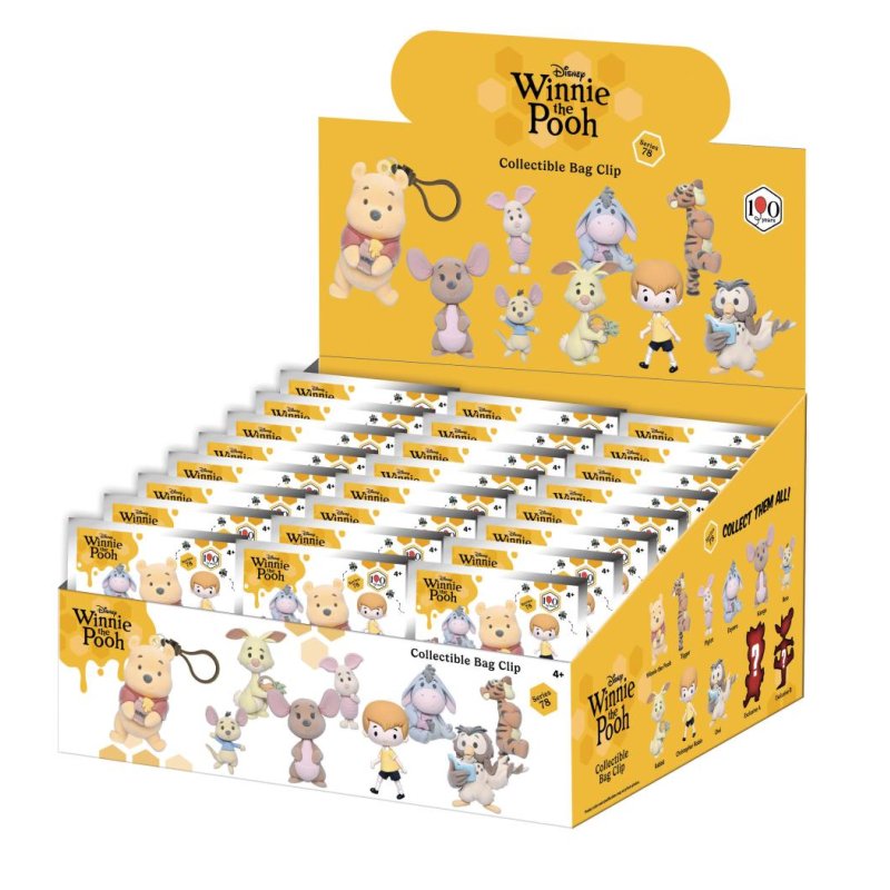 WINNIE 100EME ANNIV. - Series 78 - 3D Foam Bag Clip (Display 24 Pcs)