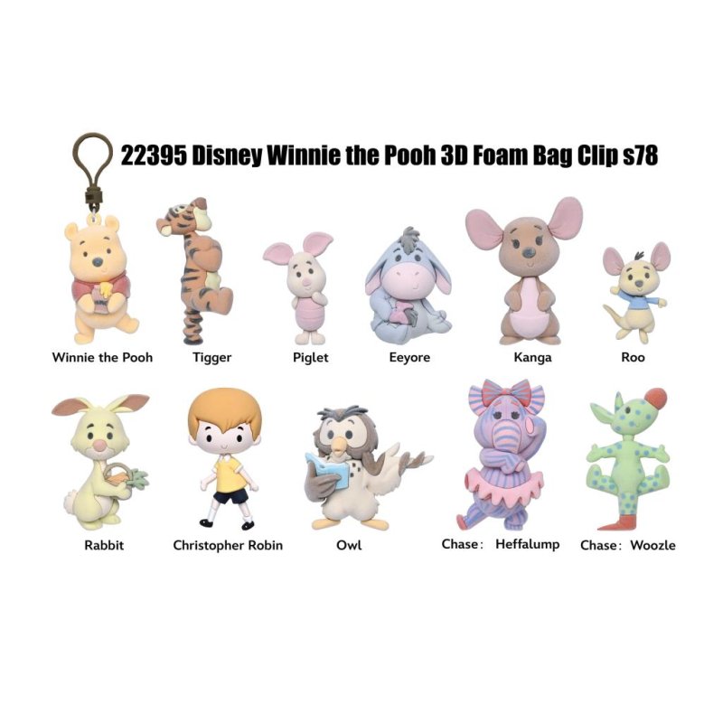 WINNIE 100EME ANNIV. - Series 78 - 3D Foam Bag Clip (Display 24 Pcs)