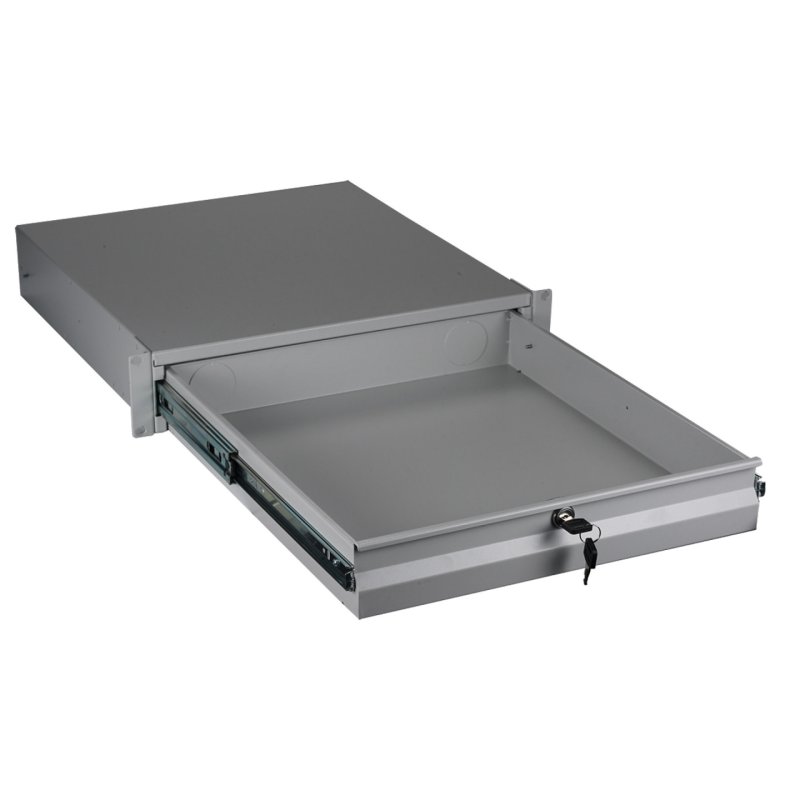 EFB 19" 3HE Tastatur-/Dokumentenschublade, abschliebar, RAL7035