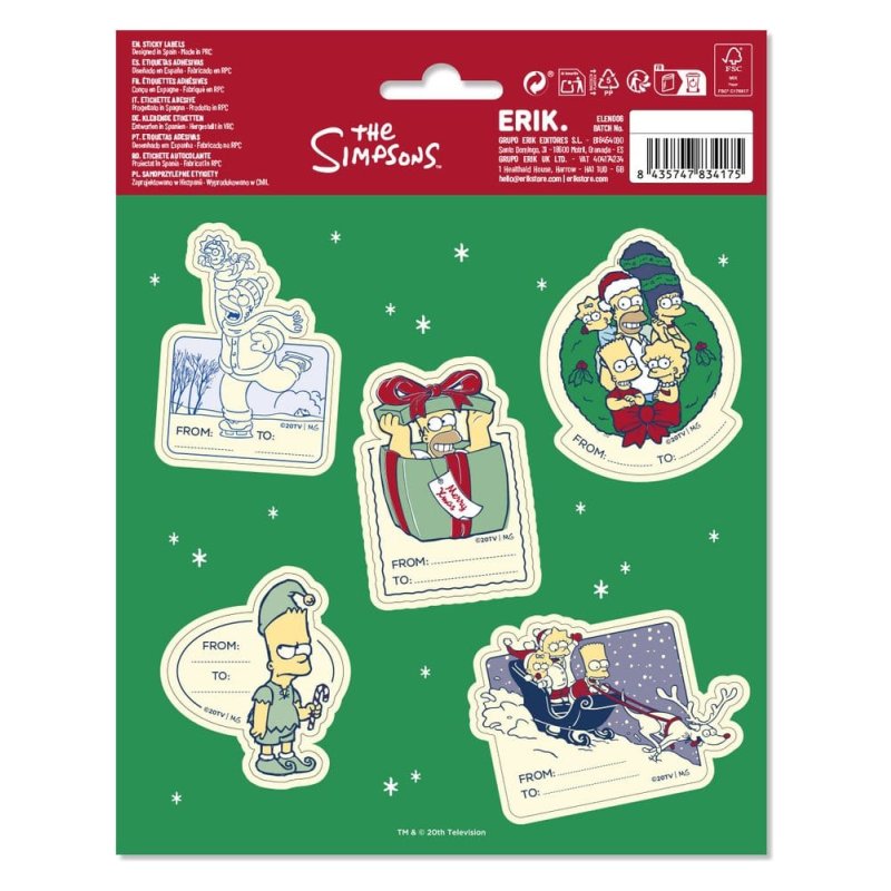 The Simpsons Premium Self-Adhesive Christmas Labels (10)