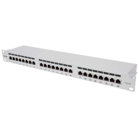 Intellinet Panneau de brassage, Cat6A, FTP, 24 ports, 1U, blindé, blocs 90° à insertion par le dessus (punch-down),