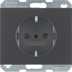 Berker 47357006 SCHUKO-Steckdose K.1 anthrazit matt lackiert