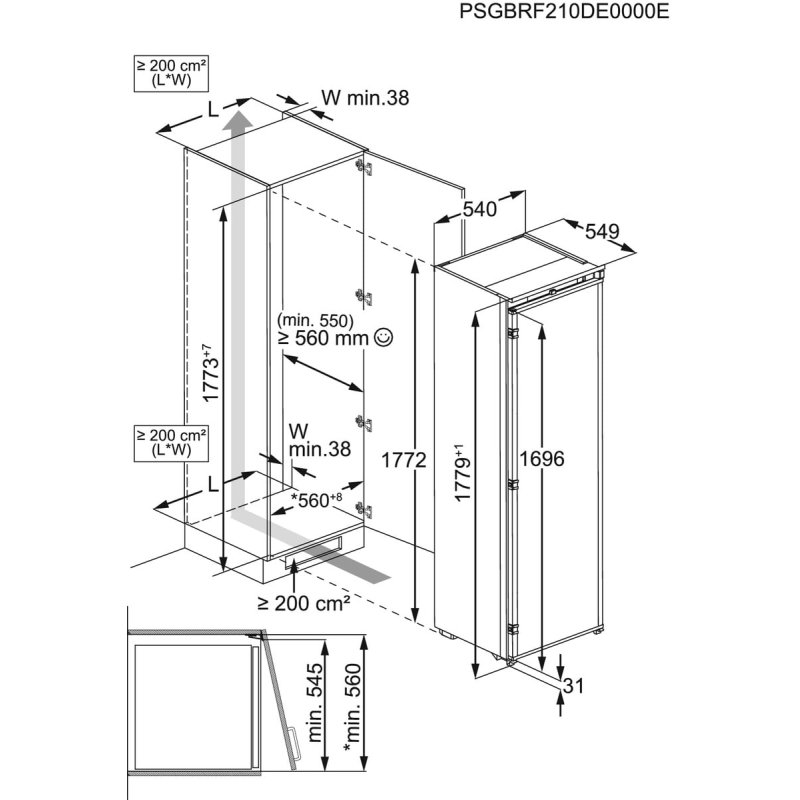 Electrolux ERD6DE18S1 fridge Built-in 310 L