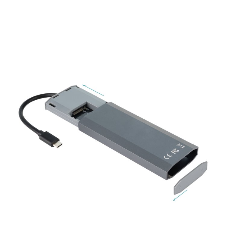 TooQ TQE-2241G Boîtier de disques de stockage Enceinte ssd Gris M.2