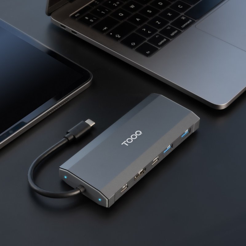 Boitier externe avec HUB USB-C 6 en 1 Tooq TQE-2241G - NVMe M.2 Type 2280 (Noir)