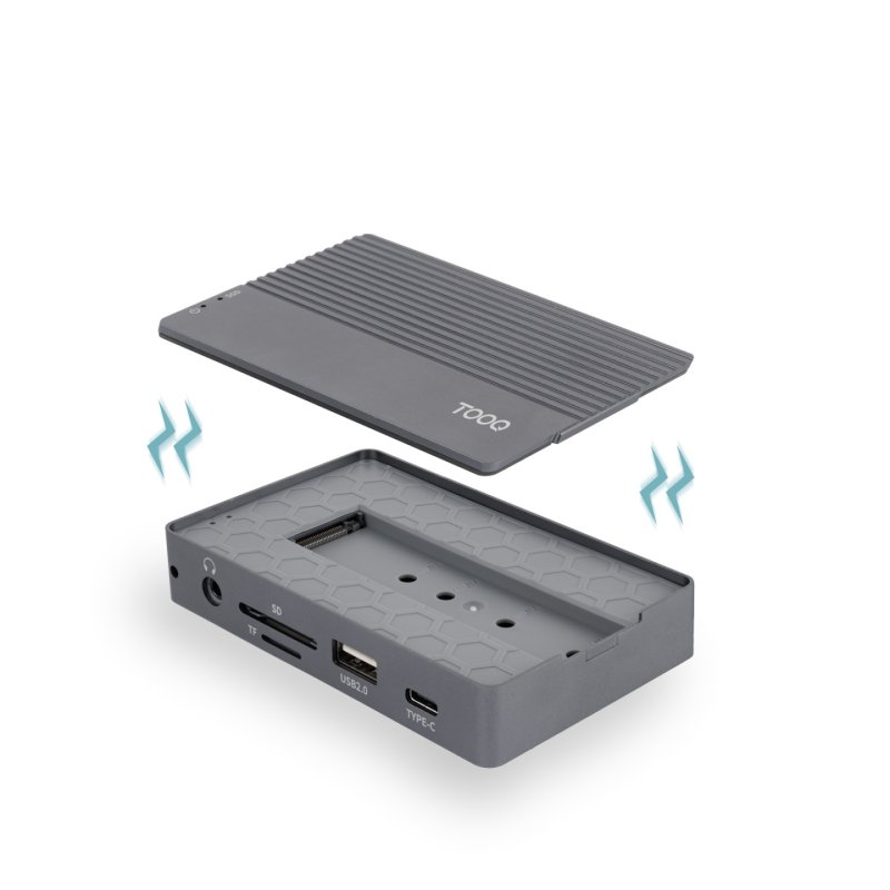 TooQ TQE-2242G Boîtier de disques de stockage Enceinte ssd Gris M.2