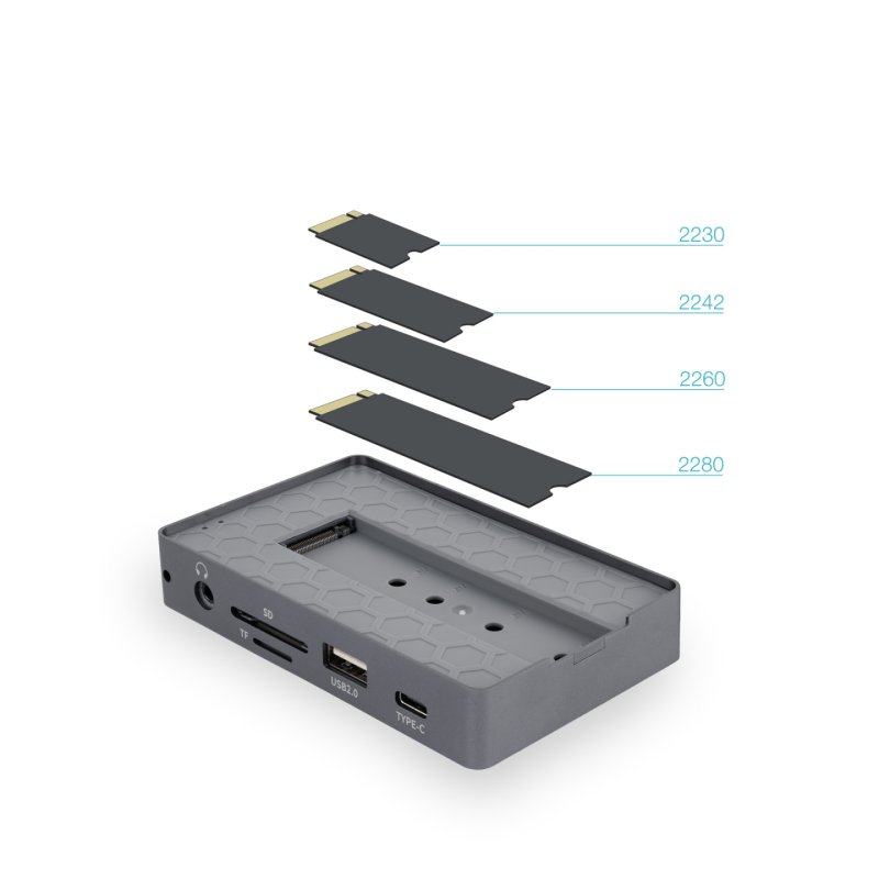 TooQ TQE-2242G storage drive enclosure SSD enclosure Grey M.2