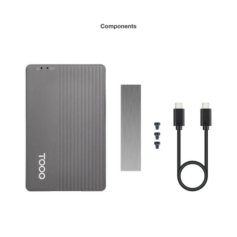 TooQ TQE-2242G Boîtier de disques de stockage Enceinte ssd Gris M.2
