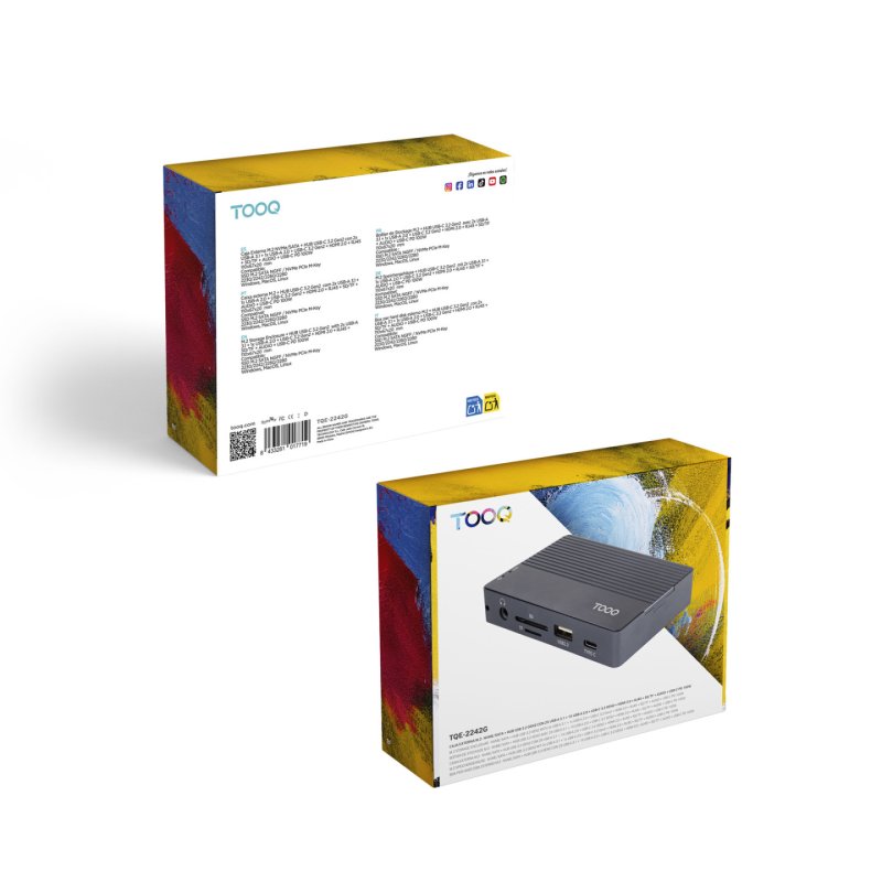 Boitier externe avec HUB USB-C 10 en 1 Tooq TQE-2242G - NVMe M.2 Type 2280 (Noir)