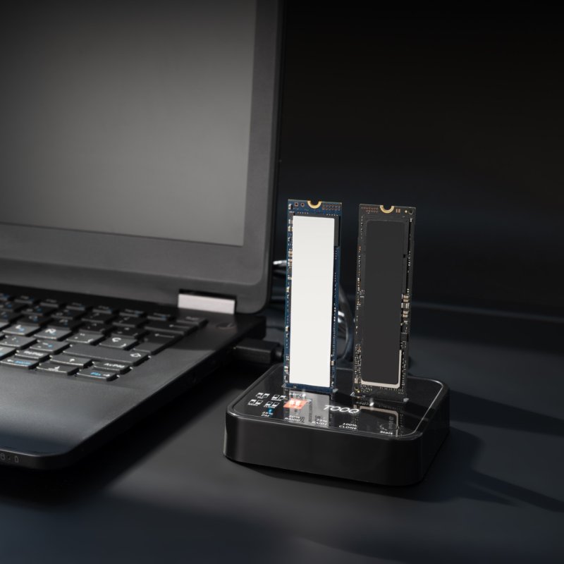 TooQ TQDS-201B storage drive docking station USB 3.2 Gen 2 (3.1 Gen 1) Type-C Black