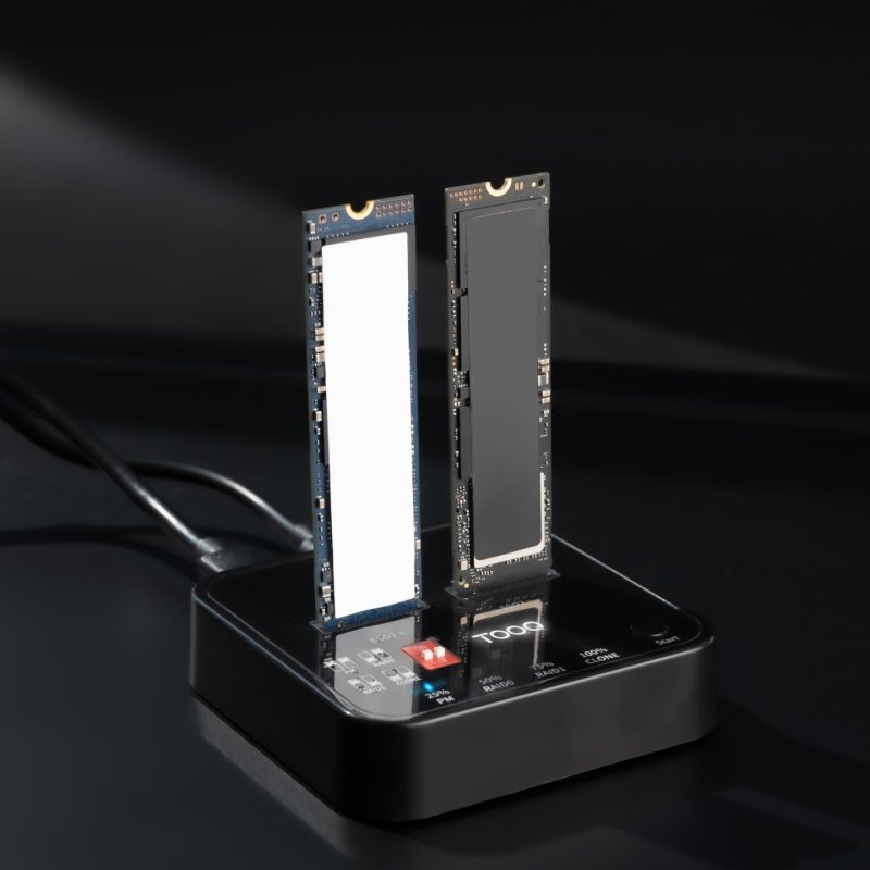 Station d'accueil USB-C 3.2 TooQ TQDS-201B pour x 2 Nvme (Noir)