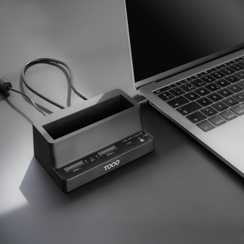 TooQ TQDS-502B storage drive docking station USB 3.2 Gen 1 (3.1 Gen 1) Type-C Black
