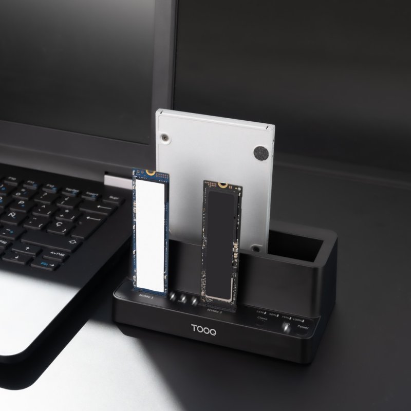 TooQ TQDS-502B Station d'accueil de disques de stockage USB 3.2 Gen 1 (3.1 Gen 1) Type-C Noir