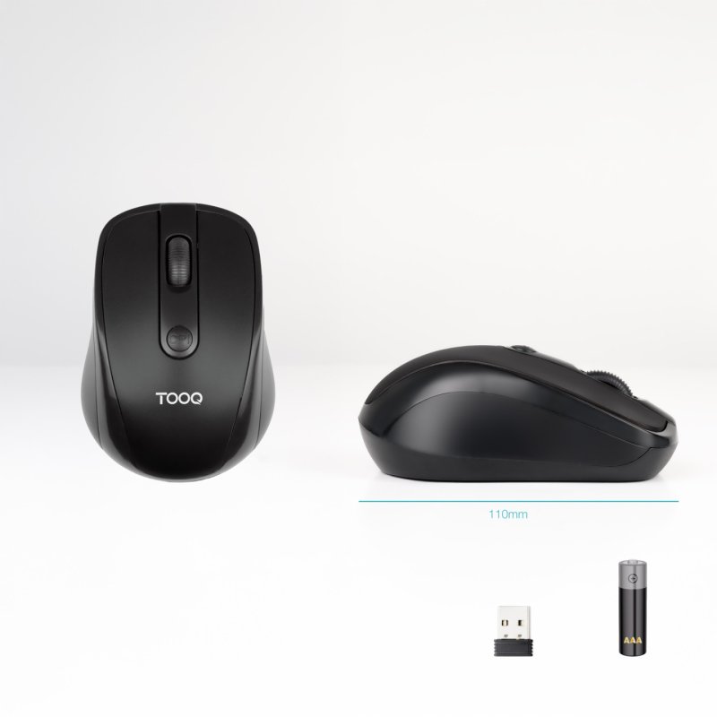 TooQ TQMW-1103-B souris Universel Ambidextre RF sans fil Optique 1600 DPI