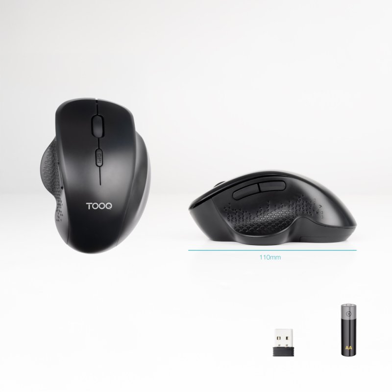 Souris sans fil ergonomique Tooq TQMWG-1105-B (Noir)