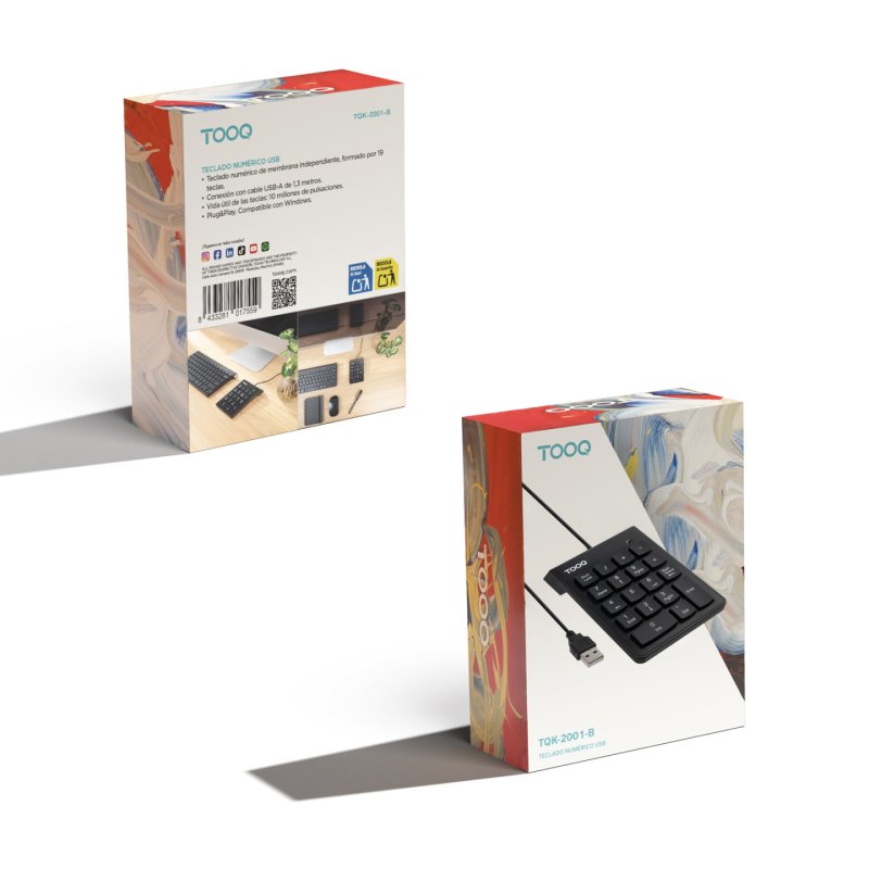 Pavé Numérique USB Tooq TQK-2001-B (Noir)