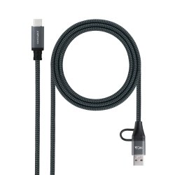 Nanocable USB 3.2 Gen2X2 20Gbps 5A/100W Cable, USB-C USB-A/M to USB-C/M, 1.5m
