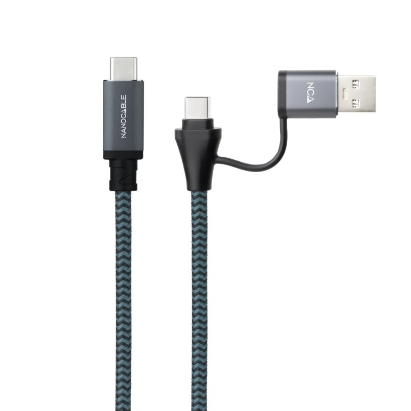 Cable Nanocable USB-A/USB-C vers USB-C M/M 1.5m (Noir)