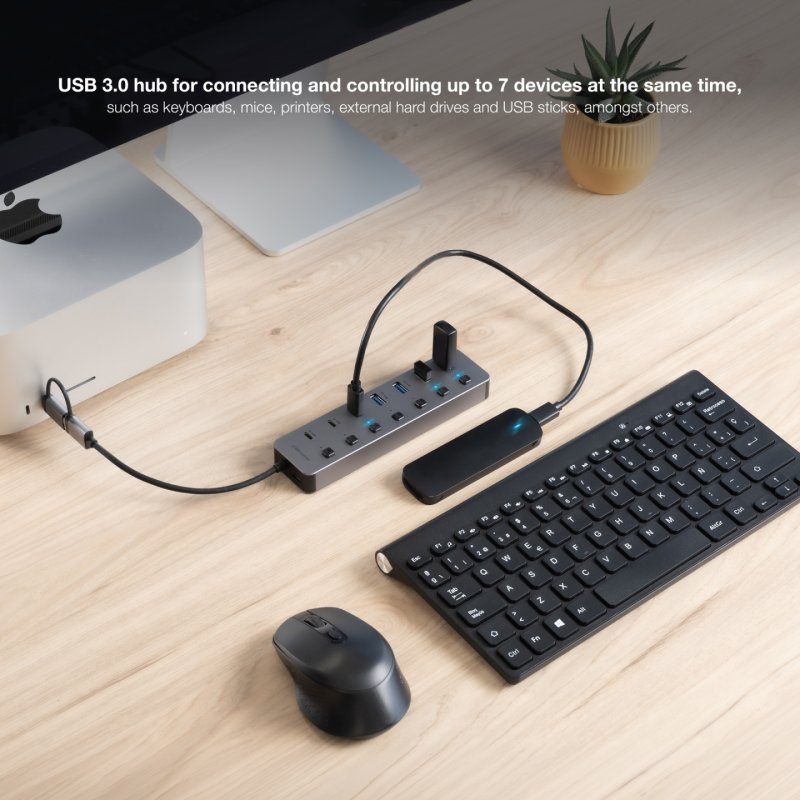 Nanocable 10.16.4510 interface hub USB 3.2 Gen 1 (3.1 Gen 1) Type-A Type-C 5000 Mbit/s Silver