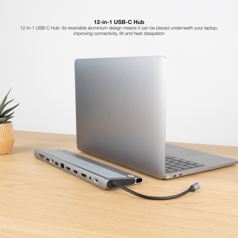 Nanocable 10.16.1012 station d'accueil Avec fil USB 3.2 Gen 1 (3.1 Gen 1) Type-C Gris