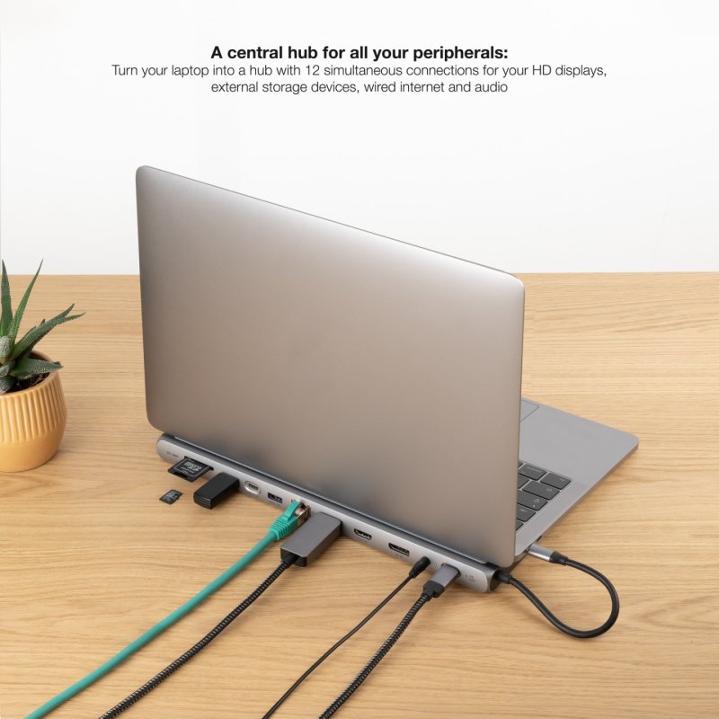 Nanocable 10.16.1012 laptop dock/port replicator Wired USB 3.2 Gen 1 (3.1 Gen 1) Type-C Grey