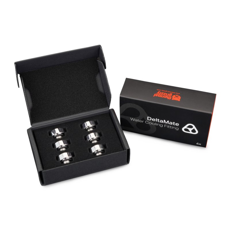 Thermal Grizzly DeltaMate Verlängerung - MF7 Glanz Nickel (6er-Pack)