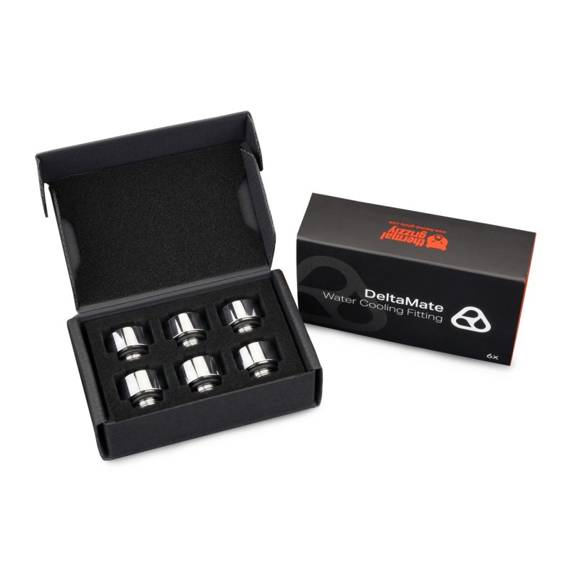 Thermal Grizzly DeltaMate Verlängerung - MF10 Glanz Nickel (6er-Pack)