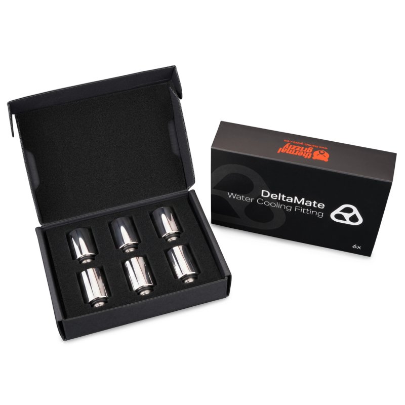 Thermal Grizzly DeltaMate Verlängerung - MF28 Glanz Nickel (6er-Pack)