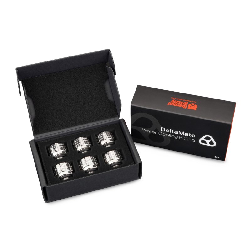 Thermal Grizzly DeltaMate Anschluss - HT14 Glanz Nickel (6er-Pack)