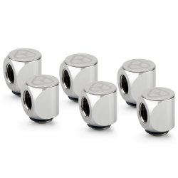 Thermal Grizzly DeltaMate Drehanschluss - 90° Glanz Nickel (6er-Pack)