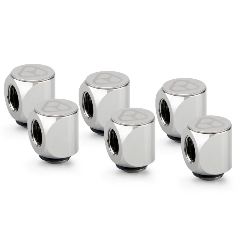 Thermal Grizzly DeltaMate Drehanschluss - 90° Glanz Nickel (6er-Pack)