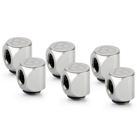 Thermal Grizzly DeltaMate Drehanschluss - 90° Glanz Nickel (6er-Pack)