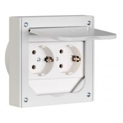 ABL 1632490 Schuko-Steckdose 2f Einbau OT Alu-Guss IP41