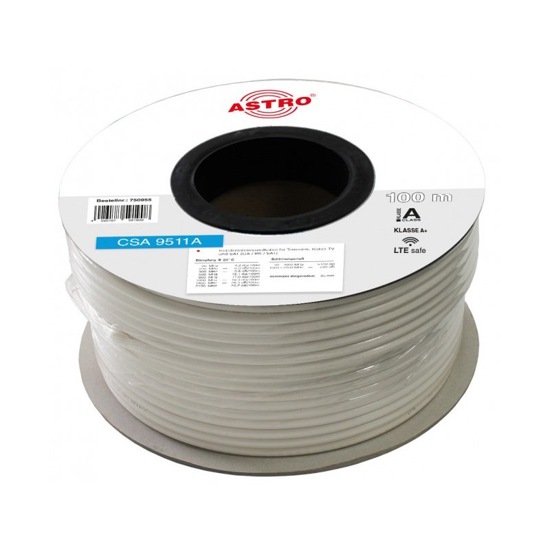 ASTRO Koaxialkabel 100m CSA 9511A/100 Ring 3fach geschirmt 6,9mm Cl.A Eca