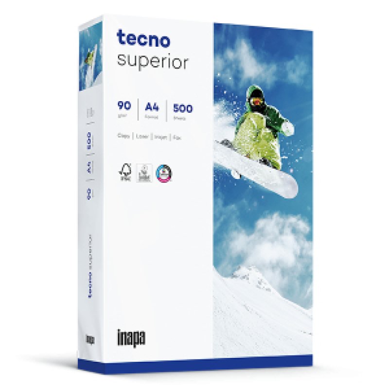 inapa-tecno tecno Superior 90g 210x297 R papier jet d'encre A4 (210x297 mm) 500 feuilles Blanc