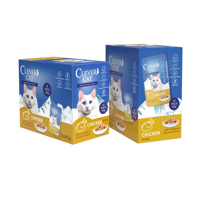 Clever cat - Clever Cat Pouches - Chicken - 12-pack
