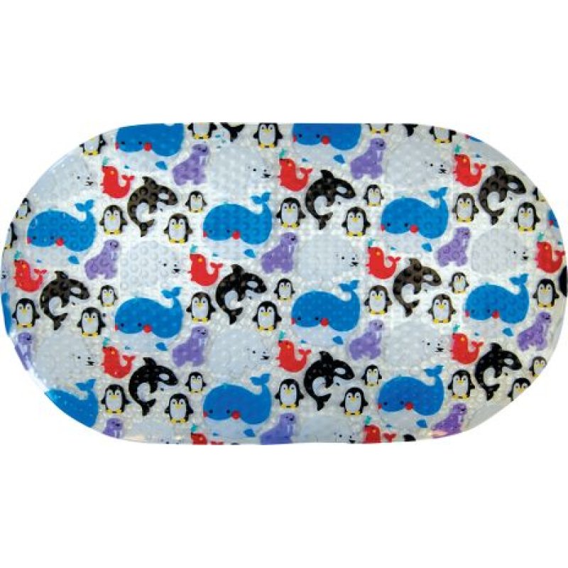 Bath Mat Slip Resistant Polar Animals - Blue - 70 x 39 cm.