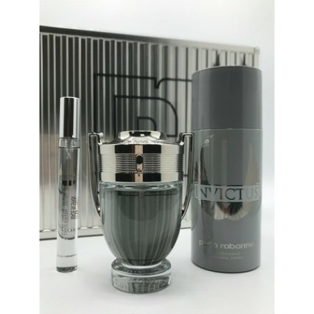 Invictus Paco Rabanne Men 3pc Set Cologne 1.7oz, Deodorant 5.1oz, and Mini Spray - New in Box
