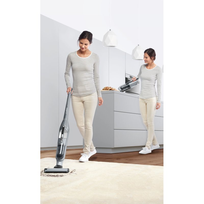 Bosch BCH3P210 stick vacuum/electric broom 2-in-1 stick vacuum AC/Battery Dry Bagless 0.4 L Black, Grey