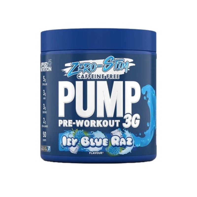 Applied Nutrition Pump 3G Pre-Workout Zero Stimulant Icy Blue Raspberry 375g