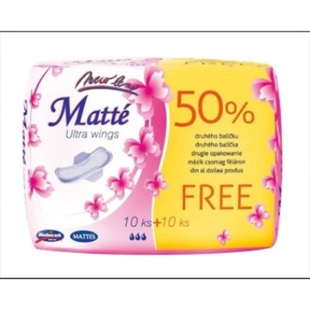 MATTES Ultra A10 10 Ultra-Thin Sanitary Pads with Wings - Pack of 20