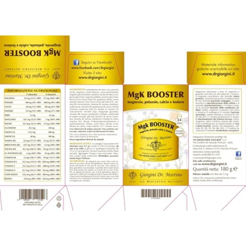 Dr Giorgini MgK BOOSTER Powder with Magnesium and Potassium 180g