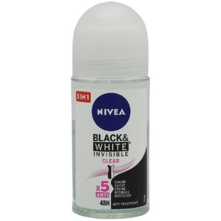 Nivea Antiperspirant Rollon 50ml Invisible Black & White Clear