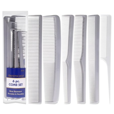 Aristocrat Heat Resistant Durable and Flexible Combs Set 6 Pieces